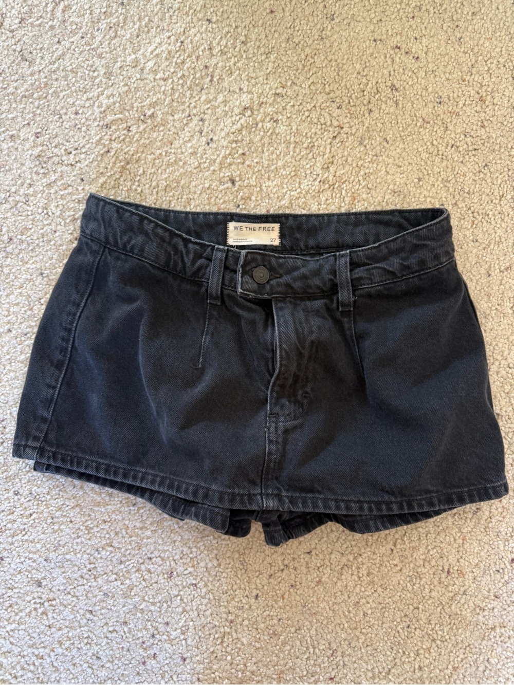 Free People We The Free Black Denim skort size 27
